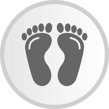 Ayak İzi Gri Çember Simgesi