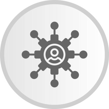 Ağ Kabartma Çemberi Gri Simgesi