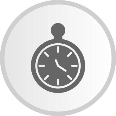 Cep Saati Kabartma Çemberi Gri Simgesi