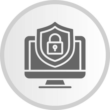 Güvenlik Sembolü Gri Çember Simgesi