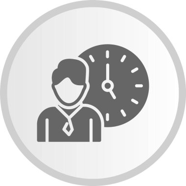 Çalışma Saatleri Gri Çember Simgesi