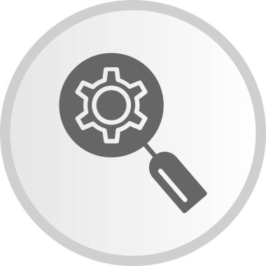 Büyüteç Gri Çember Simgesi