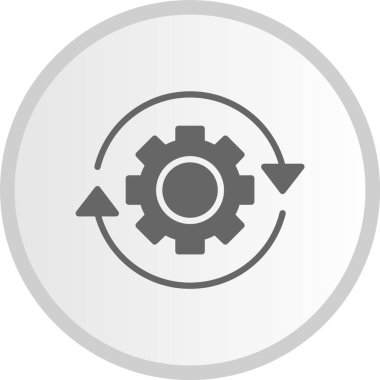 Çalışma Akımı Gri Çember Simgesi