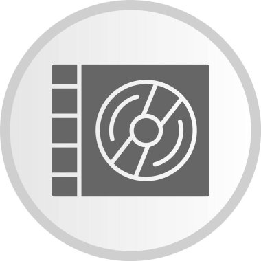 Küçük Disk Kabartma Çemberi Gri Simgesi