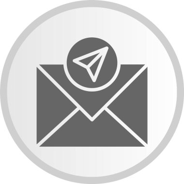 Posta Kabartma Çemberi Gri Simgesini Gönder