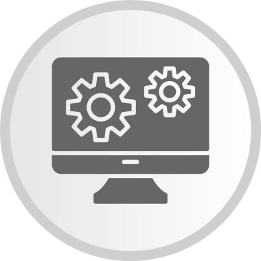 Yönetim Vektörü Gri Çember Simgesi