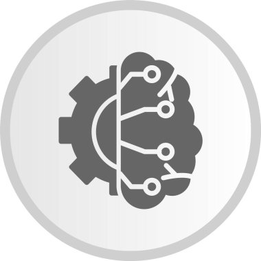 Beyin Kabartma Çemberi Gri Simge