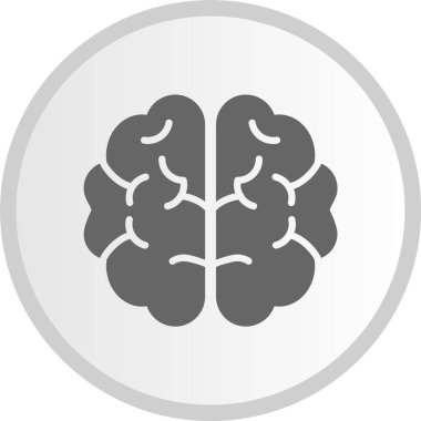 Beyin Kabartma Çemberi Gri Simgesi