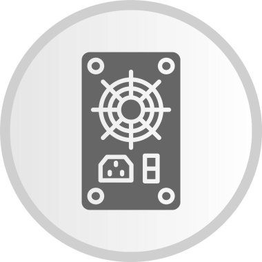 Güç Aracı Kabartması Gri Çember Simgesi