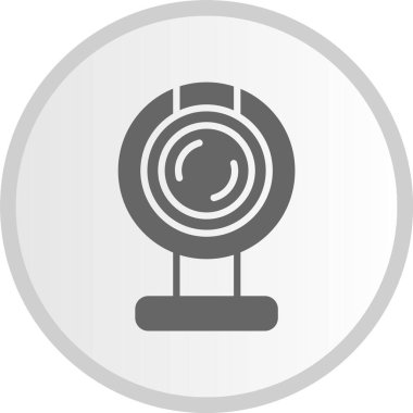 Yuvarlak Webcam Kabartma Çember Gri Simge