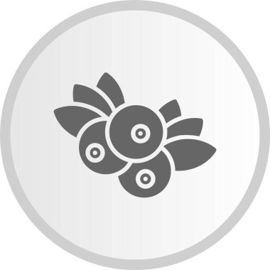 Yabanmersini Kabartması Gri Çember Simgesi