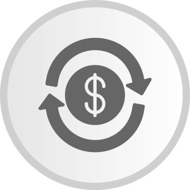 Para Takası Kabartma Çemberi Gri Simgesi