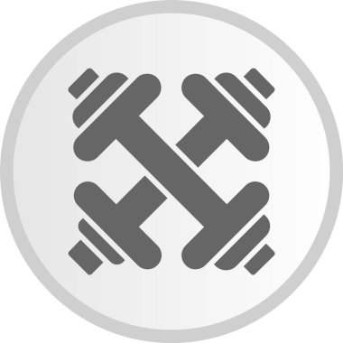 Dumbbell Kabartma Çember Gri Simge