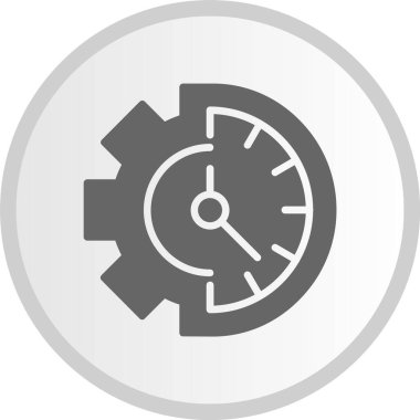 Zaman Yönetimi Kabartması Gri Çember Simgesi