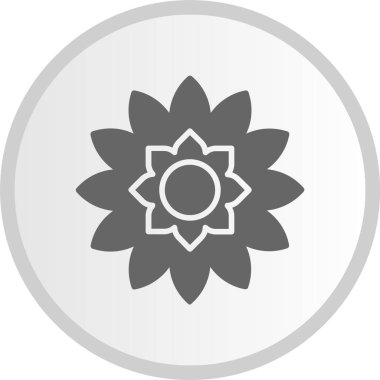 Çiçek Kabartma Çemberi Gri Simgesi