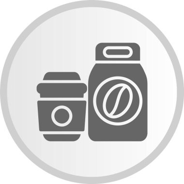 Kahve Torbası Gri Çember Simgesi