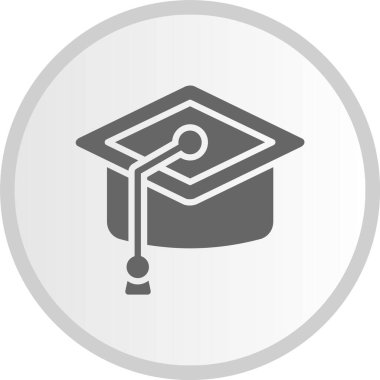 Mezuniyet Kapağı Kabartması Gri Çember Simgesi