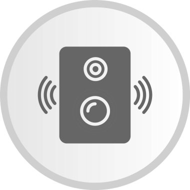 Hoparlörler Gri Çember Simgesi