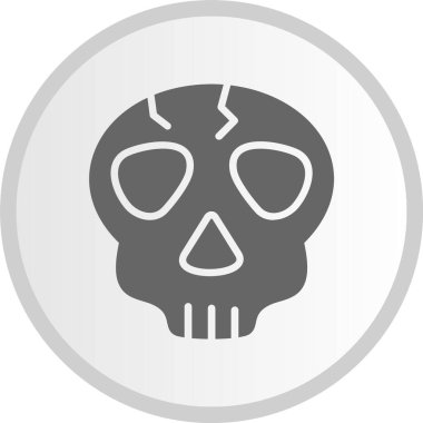 Kafatası Kabartma Çemberi Gri Simgesi