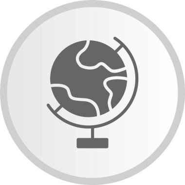 Dünya Kabartma Çemberi Gri Simge