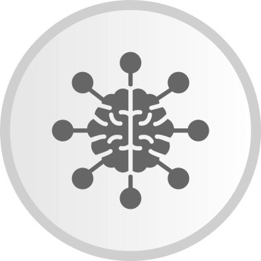 Beyin Kabartma Çemberi Gri Simgesi