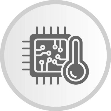 İşlemci Sıcaklığı Gri Çember Simgesi