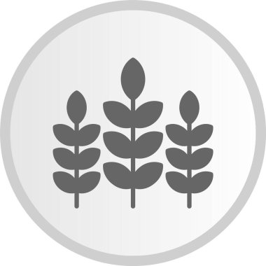 Bitki Yaprakları Gri Çember Simgesi