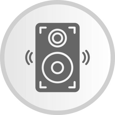 Hoparlör Gri Çember Simgesi