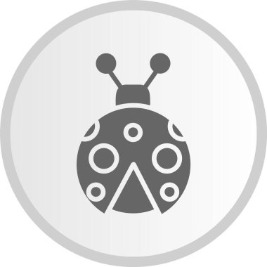 Uğur Böceği Kabartması Gri Çember Simgesi