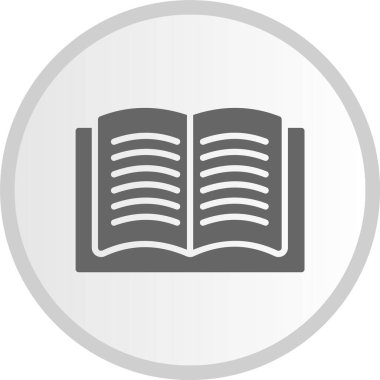 Kitap Kabartma Çemberi Gri Simgesi