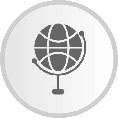 Küresel Kabartma Çember Gri Simge