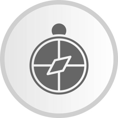 Pusula Kabartma Çemberi Gri Simgesi