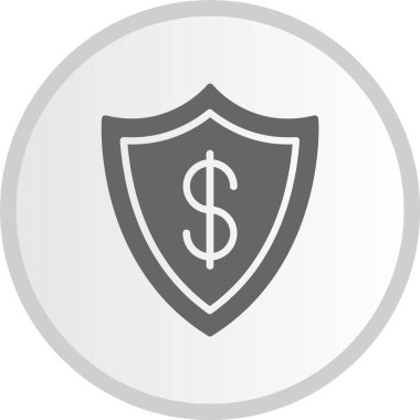 Kalkan Kabartma Çemberi Gri Simgesi