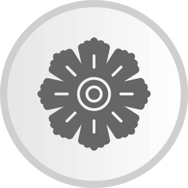 Hibiscus Kabartma Çemberi Gri Simge