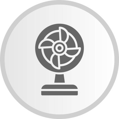 Fan Kabartma Çemberi Gri Simgesi