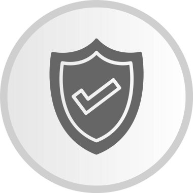 Kalkan Kabartma Çemberi Gri Simgesi