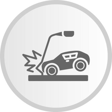 Kaza Otomobili Gri Çember Simgesi