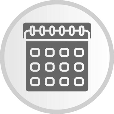 Calander Kabartma Çemberi Gri Simgesi
