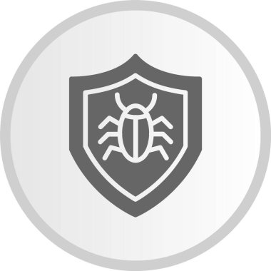 Antivirüs Kabartma Çemberi Gri Simgesi