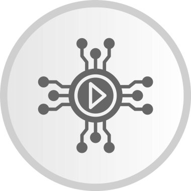 Ortam Vektör Çizgisi Kabartma Çemberi Gri Simgesi