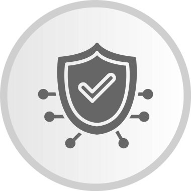 Koruma Kabartması Gri Çember Simgesi