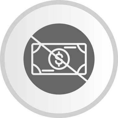 Para Kabartması Yok Gri Çember Simgesi
