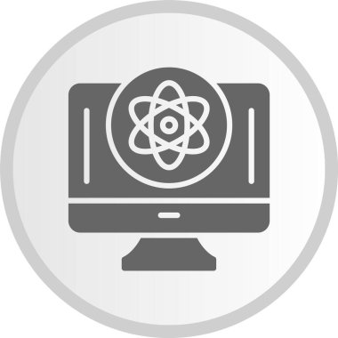 Bilgisayar Bilimi Vektörü Gri Çember Simgesi