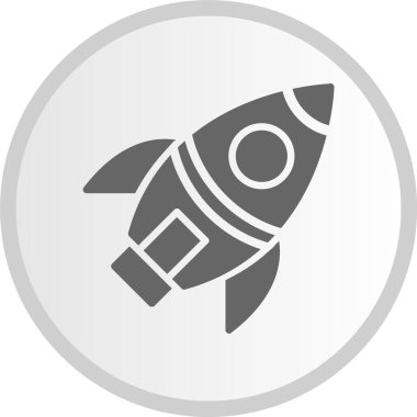 Roket Kabartma Çemberi Gri Simgesi