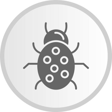 Böcek Kabartma Çemberi Gri Simgesi