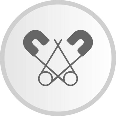 Güvenlik İğneleri Kabartma Çemberi Gri Simge