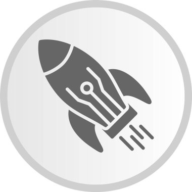 Başlangıç Vektör Çizgisi Kabartma Çemberi Gri Simgesi