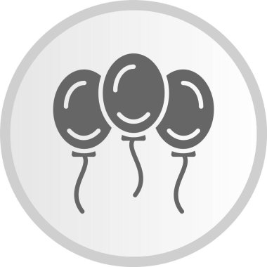 Balonlar Gri Çember Simgesi