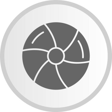 Plaj Topu Kabartma Çemberi Gri Simgesi