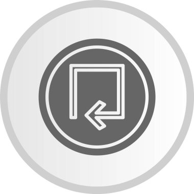 Arka Ok Kabartması Gri Çember Simgesi